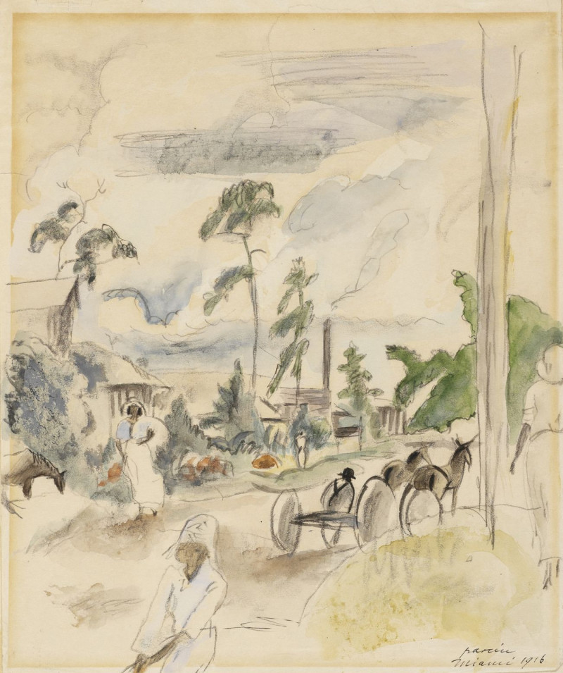 Landscape With Figures, Miami reproduction of painting by Jules Pascin. ALL GICLEE PRINTS