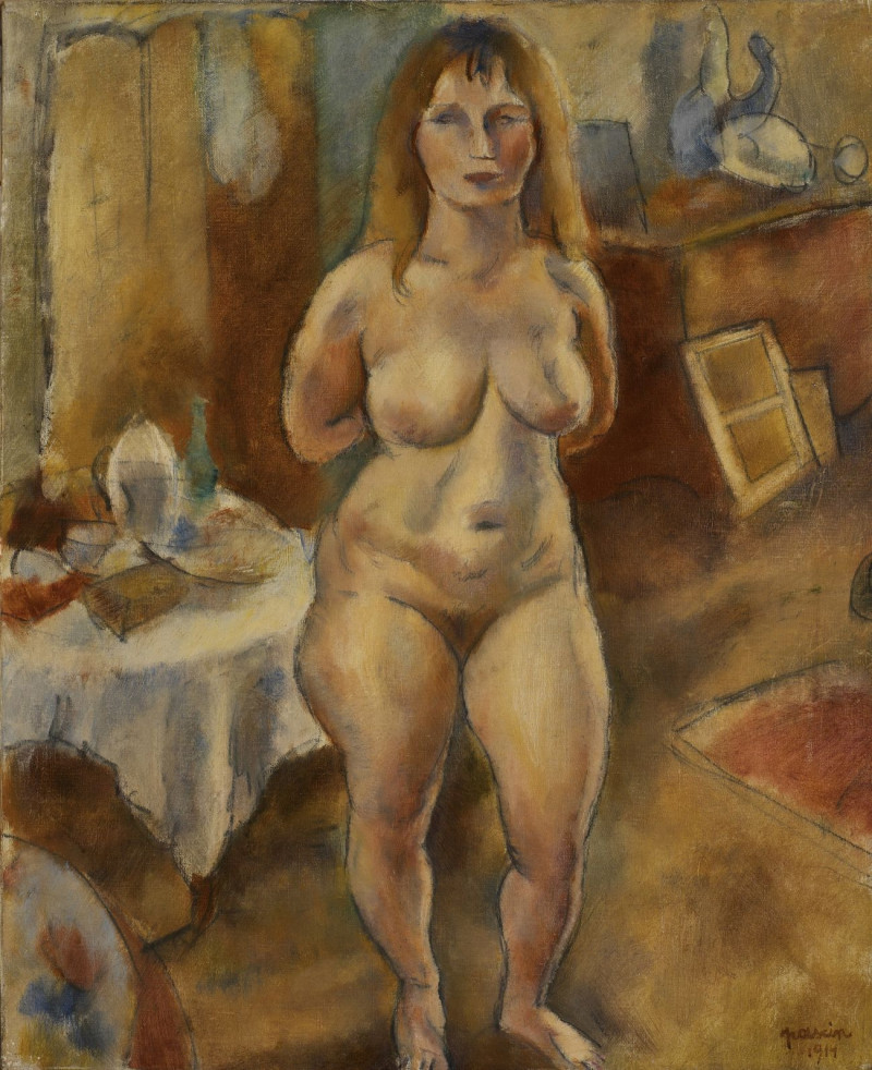 Jules Pascin reprodukcija Standing Nude In The Studio, Aktas , paveikslai, reprodukcijos internetu