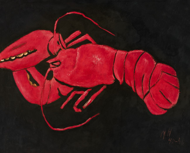 Lobster On Black Background reproduction of painting by Marsden Hartley. ALL GICLEE PRINTS