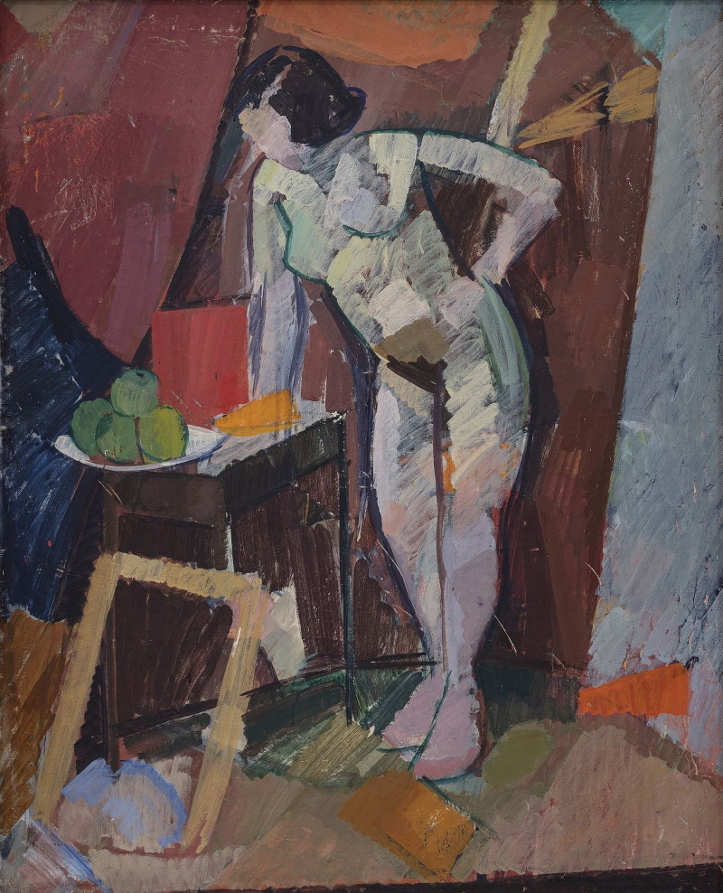 Standing Female Nude reproduction of painting by Edvard Weie. Nude