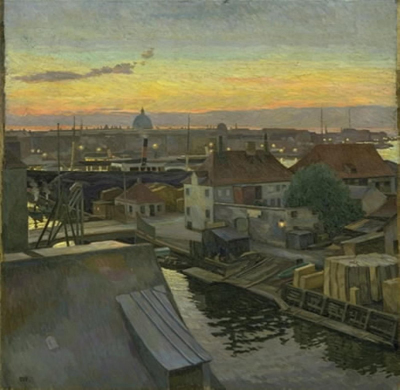 View Of Wilders Plads At Christianshavn reproduction of painting by Edvard Weie. ALL GICLEE PRINTS