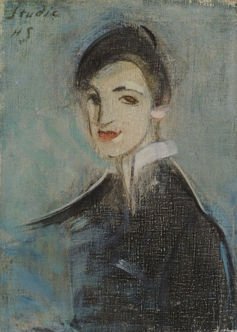 Helene Schjerfbeck reprodukcija Singer In Black, 1916 - 1917, VISOS REPRODUKCIJOS , paveikslai, reprodukcijos internetu