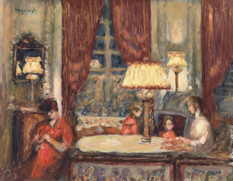 Pierre Bonnard reprodukcija Evening Under The Lamps, VISOS REPRODUKCIJOS , paveikslai, reprodukcijos internetu