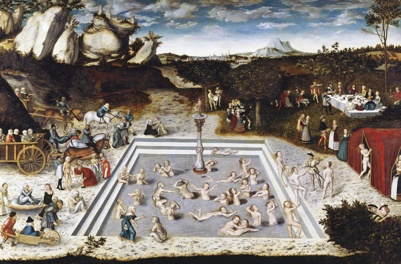 Lucas Cranach'S The Fountain Of Youth reproduction of painting by Lucas Cranach. ALL GICLEE PRINTS