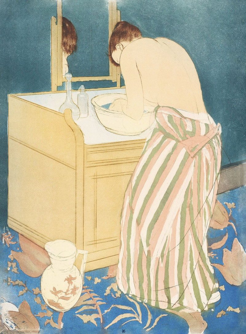 Mary Cassatt reprodukcija Woman Bathing, VISOS REPRODUKCIJOS , paveikslai, reprodukcijos internetu