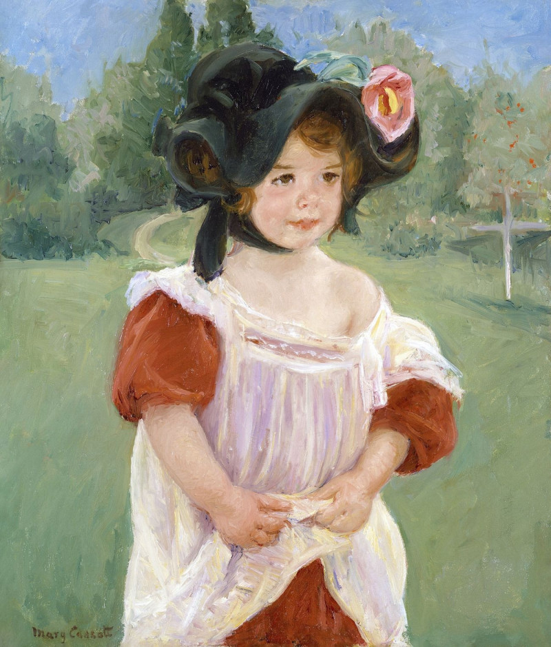 Spring: Margot Standing In A Garden reproduction of painting by Mary Cassatt. ALL GICLEE PRINTS