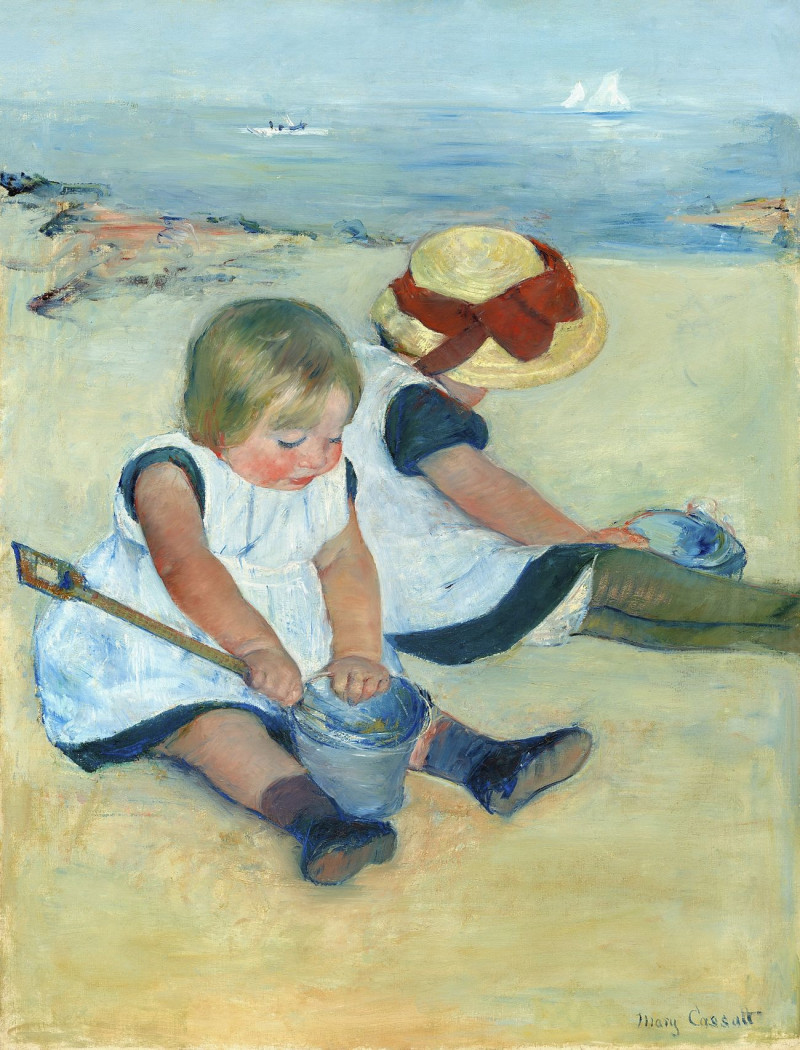 Mary Cassatt reprodukcija Children Playing On The Beach, VISOS REPRODUKCIJOS , paveikslai, reprodukcijos internetu