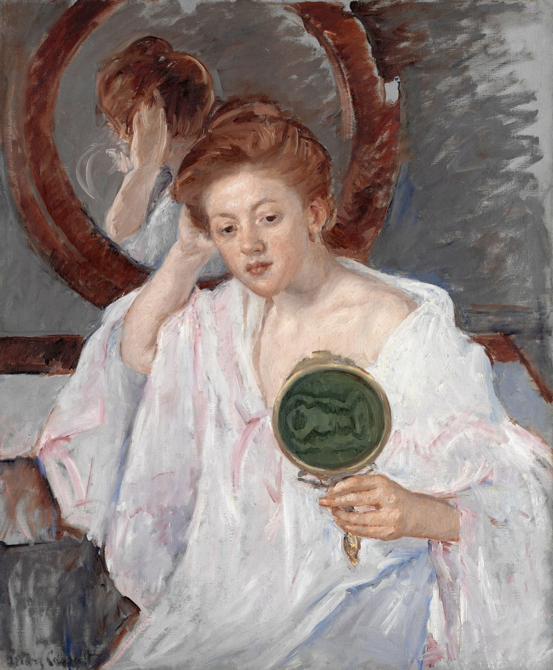 Denise At Her Dressing Table reproduction of painting by Mary Cassatt. ALL GICLEE PRINTS