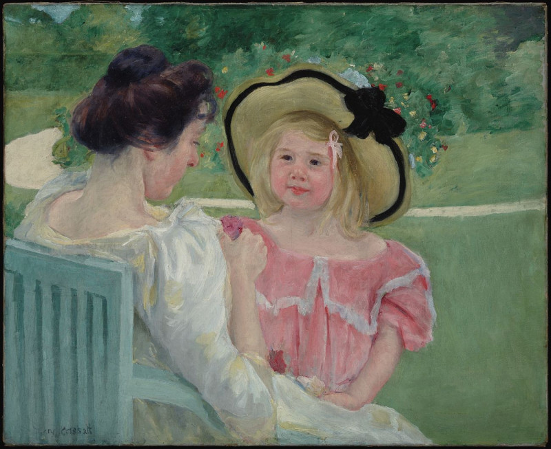 In The Garden reproduction of painting by Mary Cassatt. ALL GICLEE PRINTS