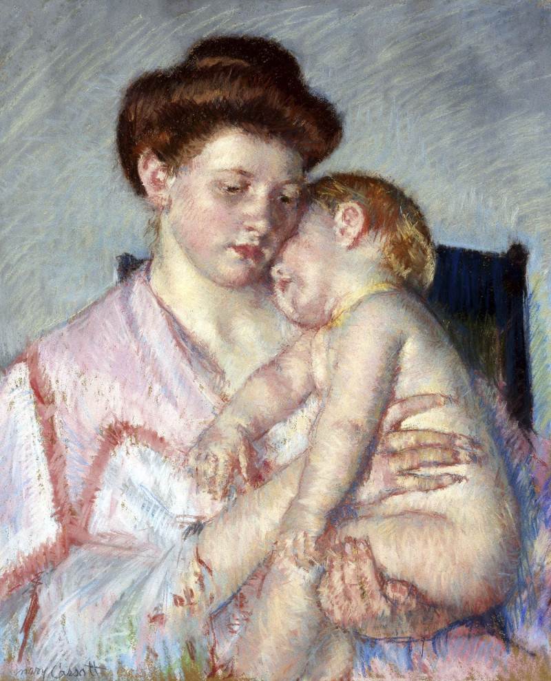 Mary Cassatt reprodukcija Sleepy Baby, VISOS REPRODUKCIJOS , paveikslai, reprodukcijos internetu