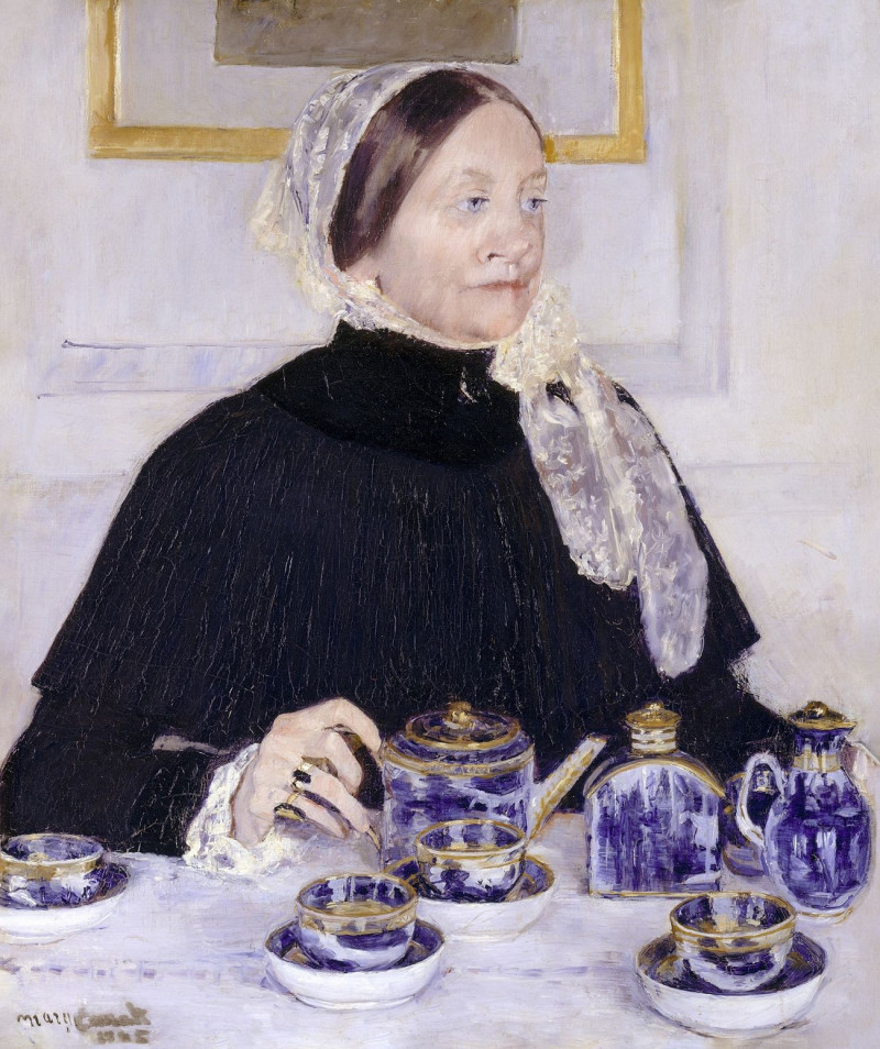 Lady At The Tea Table reproduction of painting by Mary Cassatt. ALL GICLEE PRINTS