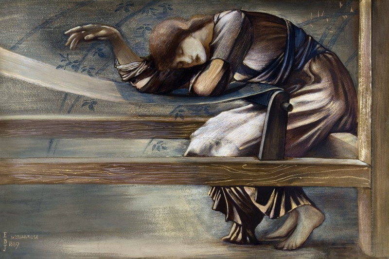 Edward Burne Jones reprodukcija The Briar Rose Series - Study For 'The Garden Court', VISOS REPRODUKCIJOS , paveikslai, repro...