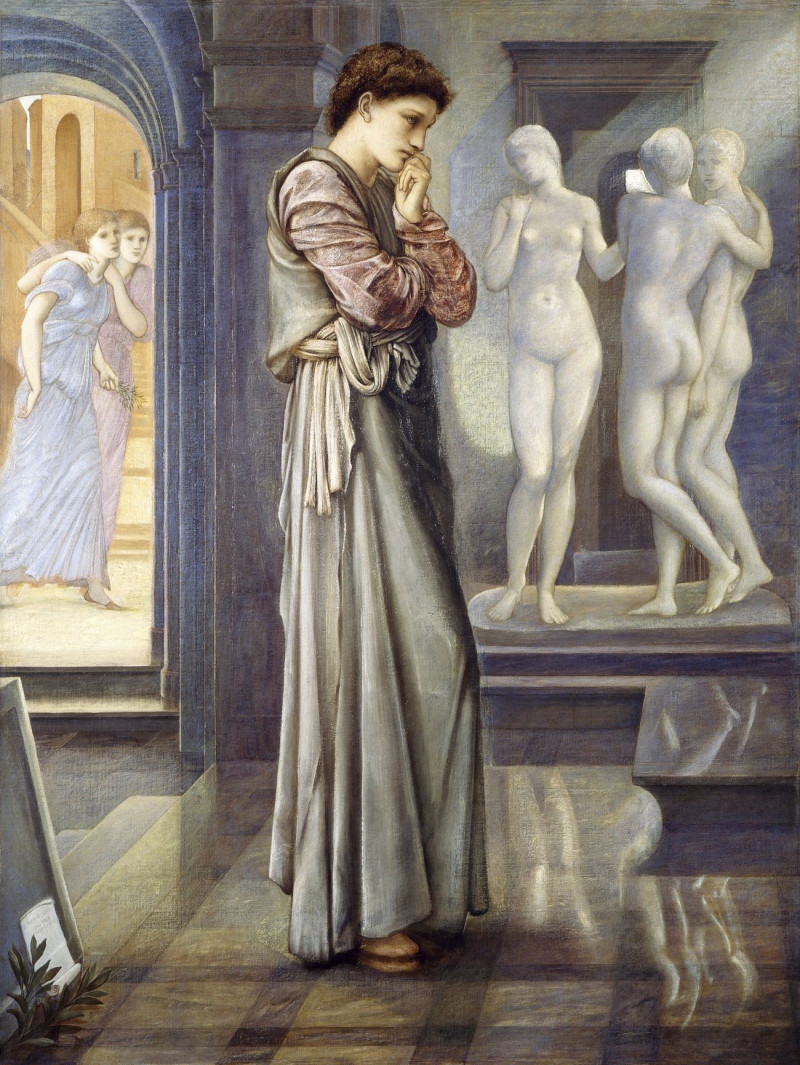 Pygmalion And The Image - The Heart Desires reproduction of painting by Edward Burne Jones. ALL GICLEE PRINTS