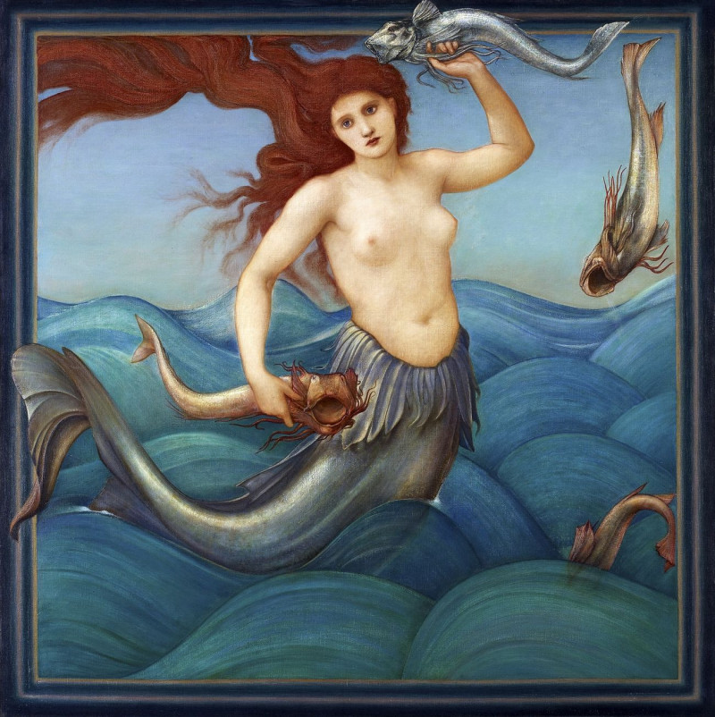 Edward Burne Jones reprodukcija A Sea-Nymph, VISOS REPRODUKCIJOS , paveikslai, reprodukcijos internetu