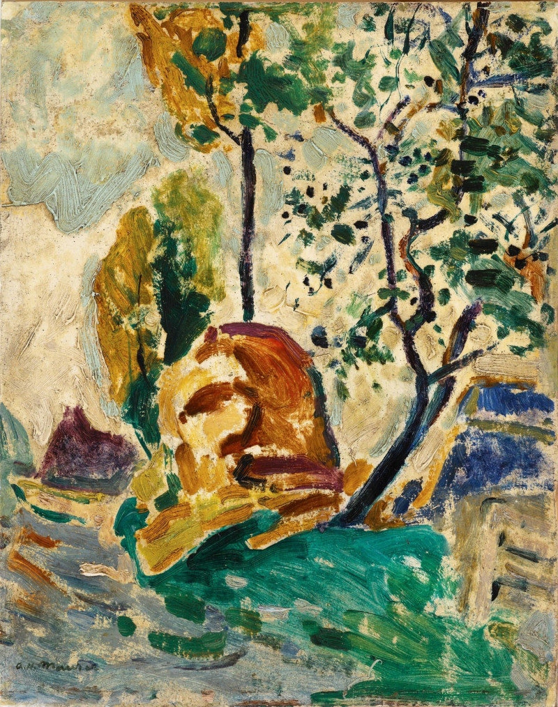 Tree And Rock reproduction of painting by Alfred Henry Maurer. ALL GICLEE PRINTS