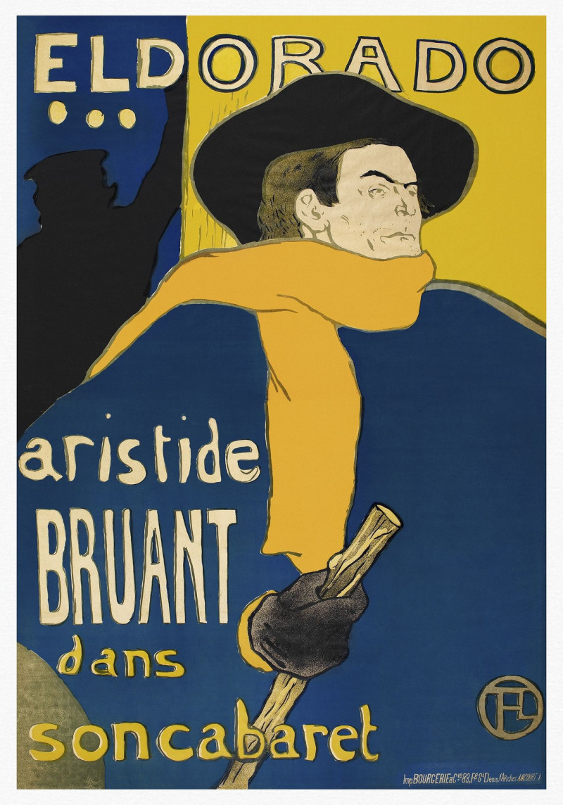 Les Ambassadeurs: Aristide Bruant reproduction of painting by Henri De Toulouse Lautrec. ALL GICLEE PRINTS