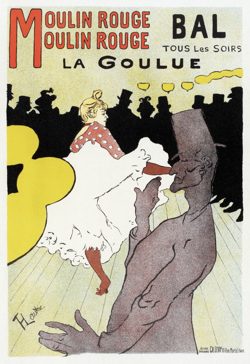 Affiche Pour Le Moulin Rouge "La Goulue" reproduction of painting by Henri De Toulouse Lautrec. ALL GICLEE PRINTS