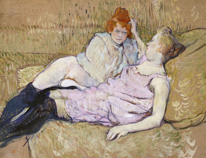 The Sofa reproduction of painting by Henri De Toulouse Lautrec. ALL GICLEE PRINTS