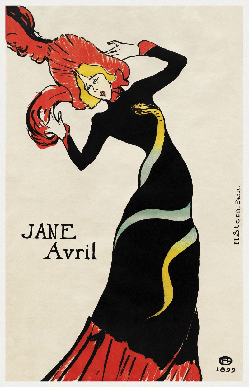 Jane Avril reproduction of painting by Henri De Toulouse Lautrec. ALL GICLEE PRINTS