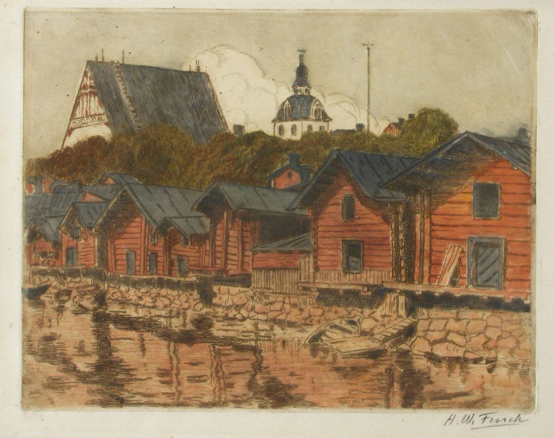 Porvoon Ranta-Aittoja, 1902, reproduction of painting by Alfred William Finch. ALL GICLEE PRINTS