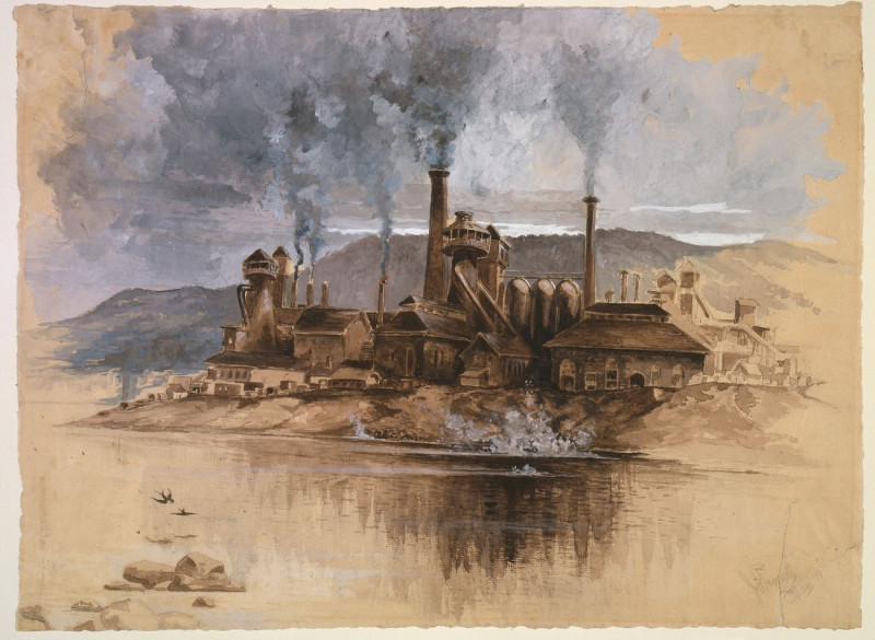 Bethlehem Steel Works reproduction of painting by Joseph Pennell. ALL GICLEE PRINTS