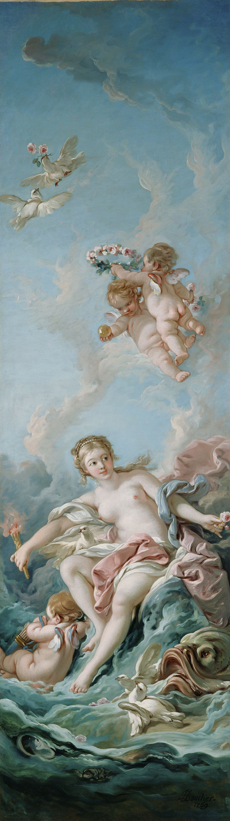 Francois Boucher'S Venus On The Waves reproduction of painting by Francois Boucher. ALL GICLEE PRINTS