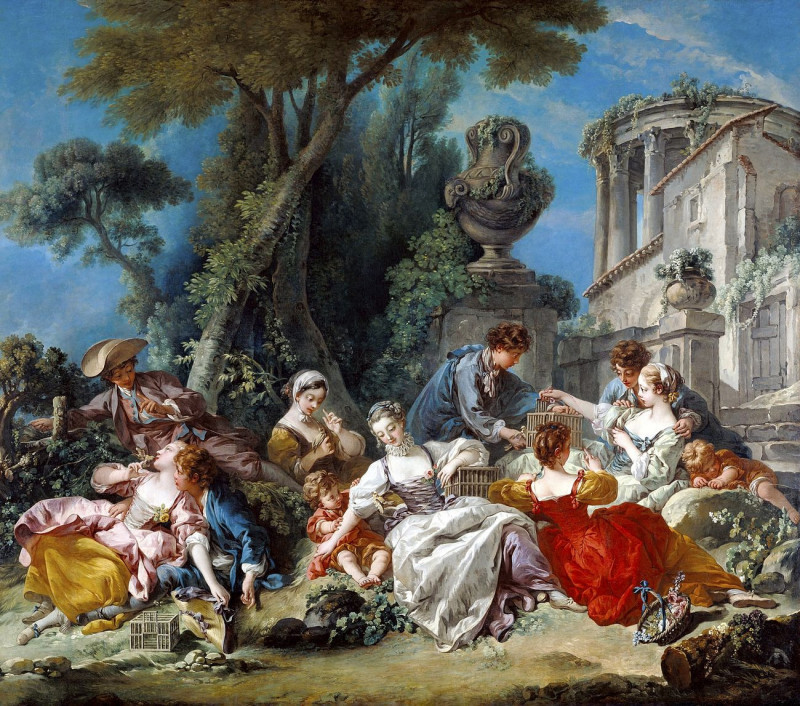 Francois Boucher'S The Bird Catchers reproduction of painting by Francois Boucher. ALL GICLEE PRINTS