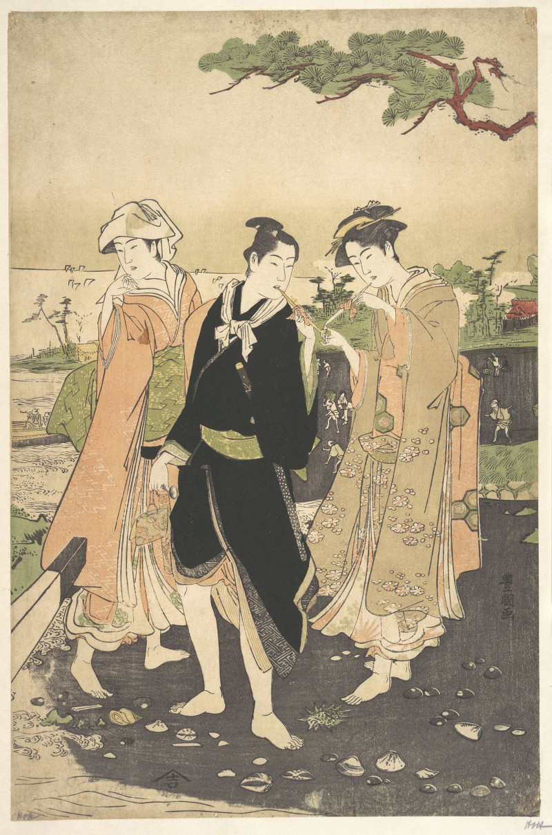 Along The Seashore At Futami reproduction of painting by Utagawa Toyokuni. ALL GICLEE PRINTS