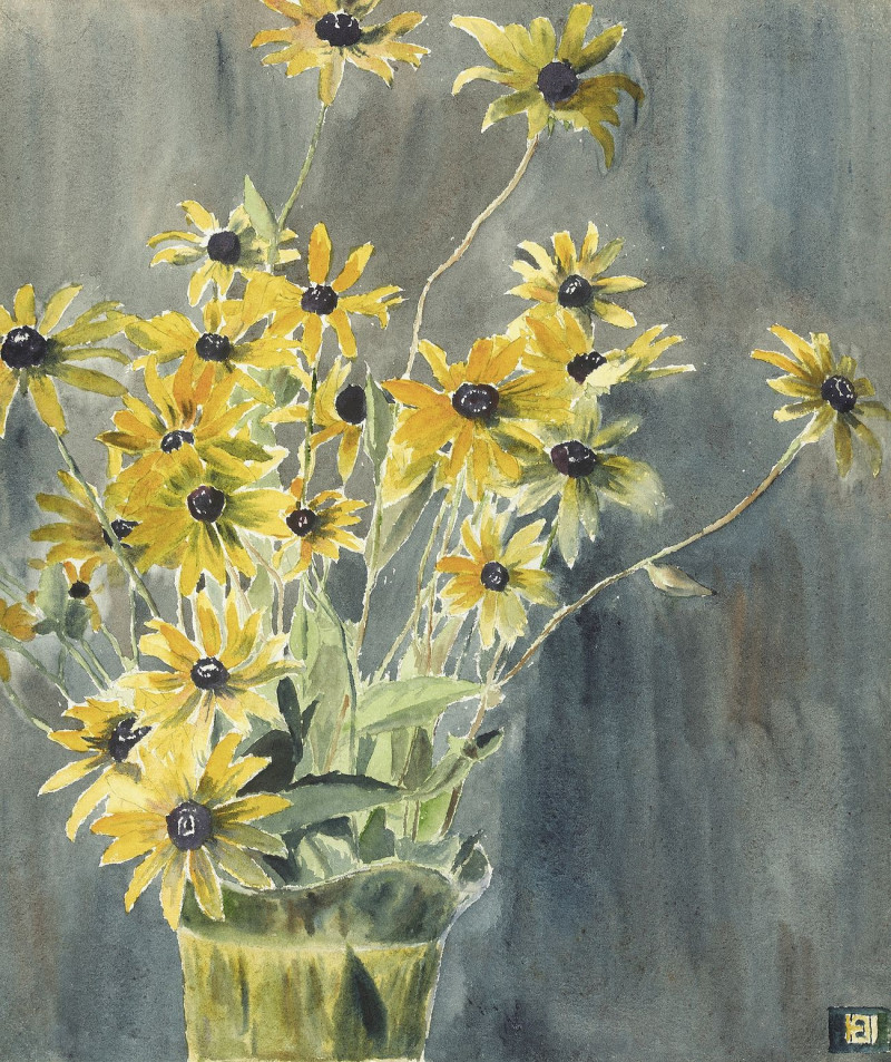 Vase With Blackeyed Susans reproduction of painting by Hannah Borger Overbeck. ALL GICLEE PRINTS