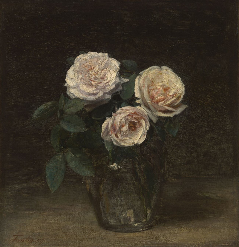 Still Life With Roses reproduction of painting by Henri Fantin-Latou. Still-life