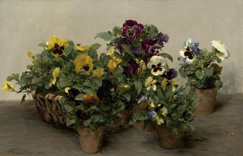 Pansies reproduction of painting by Henri Fantin-Latou. ALL GICLEE PRINTS