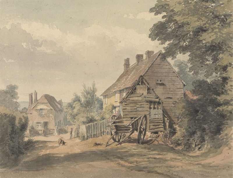 A Street In A Country Village reproduction of painting by William Henry Hunt. ALL GICLEE PRINTS