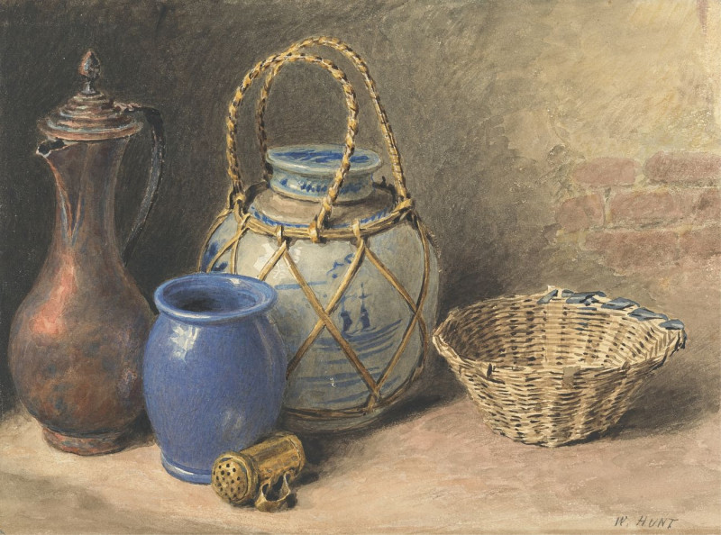 William Henry Hunt reprodukcija Still Life With A Ginger Jar, Natiurmortas , paveikslai, reprodukcijos internetu