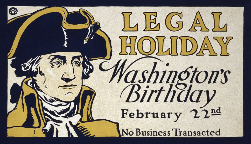 Legal Holiday, Washington'S Birthday reproduction of painting by Edward Penfield. ALL GICLEE PRINTS