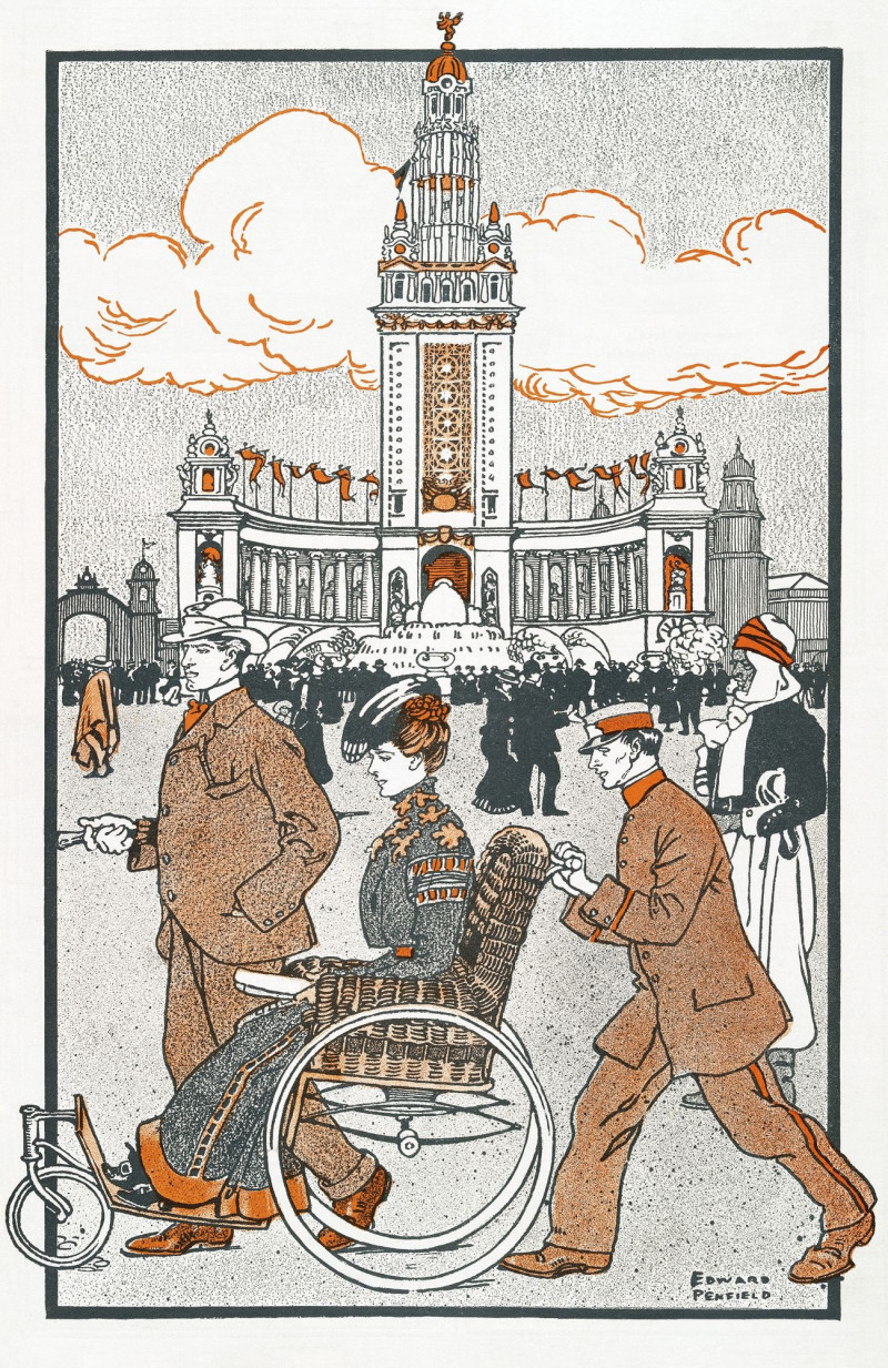 Pan-American Exposition reproduction of painting by Edward Penfield. ALL GICLEE PRINTS