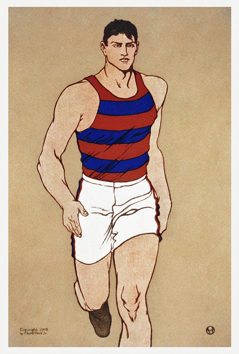 Athlete reproduction of painting by Edward Penfield. ALL GICLEE PRINTS