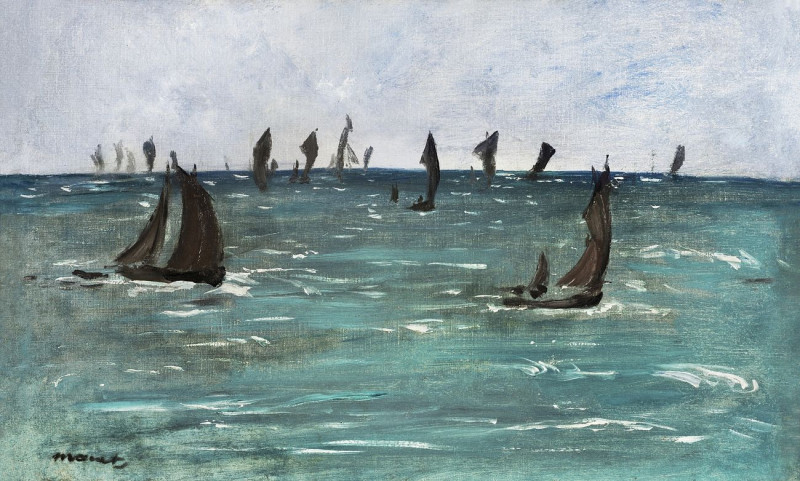 Boats At Berck-Sur-Mer reproduction of painting by Edouard Manet. ALL GICLEE PRINTS