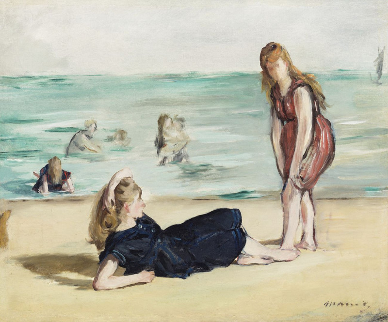 On The Beach reproduction of painting by Edouard Manet. ALL GICLEE PRINTS