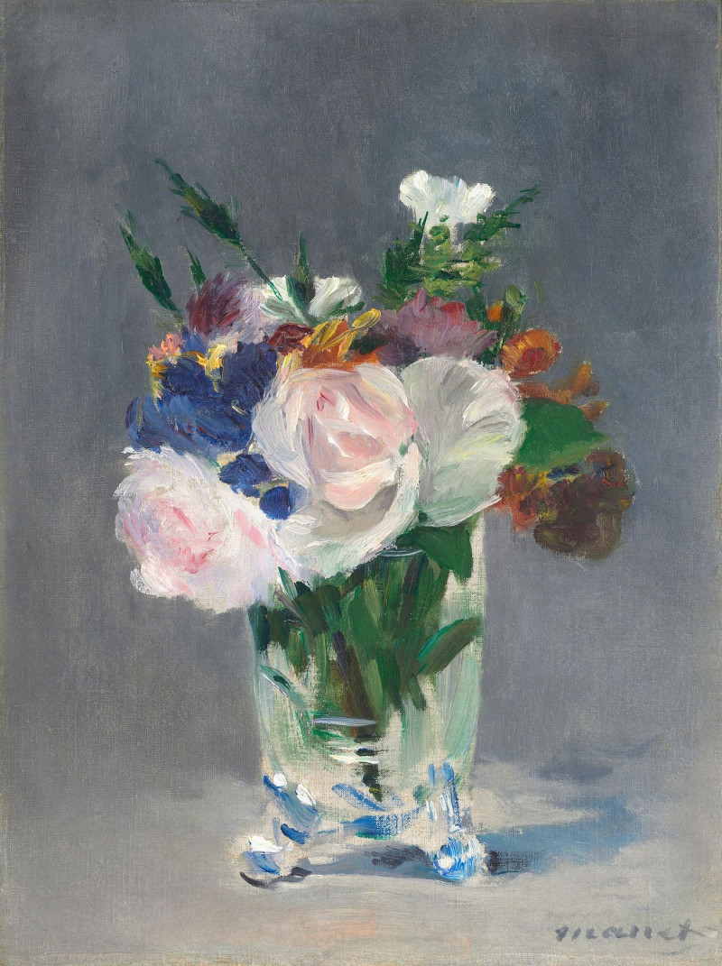 Flowers In A Crystal Vase reproduction of painting by Edouard Manet. ALL GICLEE PRINTS