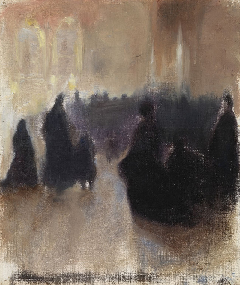 Interior Of A Church In Paris, 1890 - 1895, reproduction of painting by Magnus Enckell. ALL GICLEE PRINTS