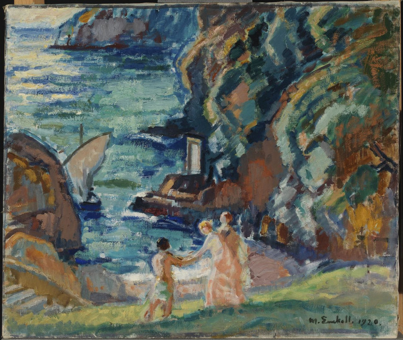 Rocky Shore In The Sun, Porto Fino, 1920, reproduction of painting by Magnus Enckell. ALL GICLEE PRINTS