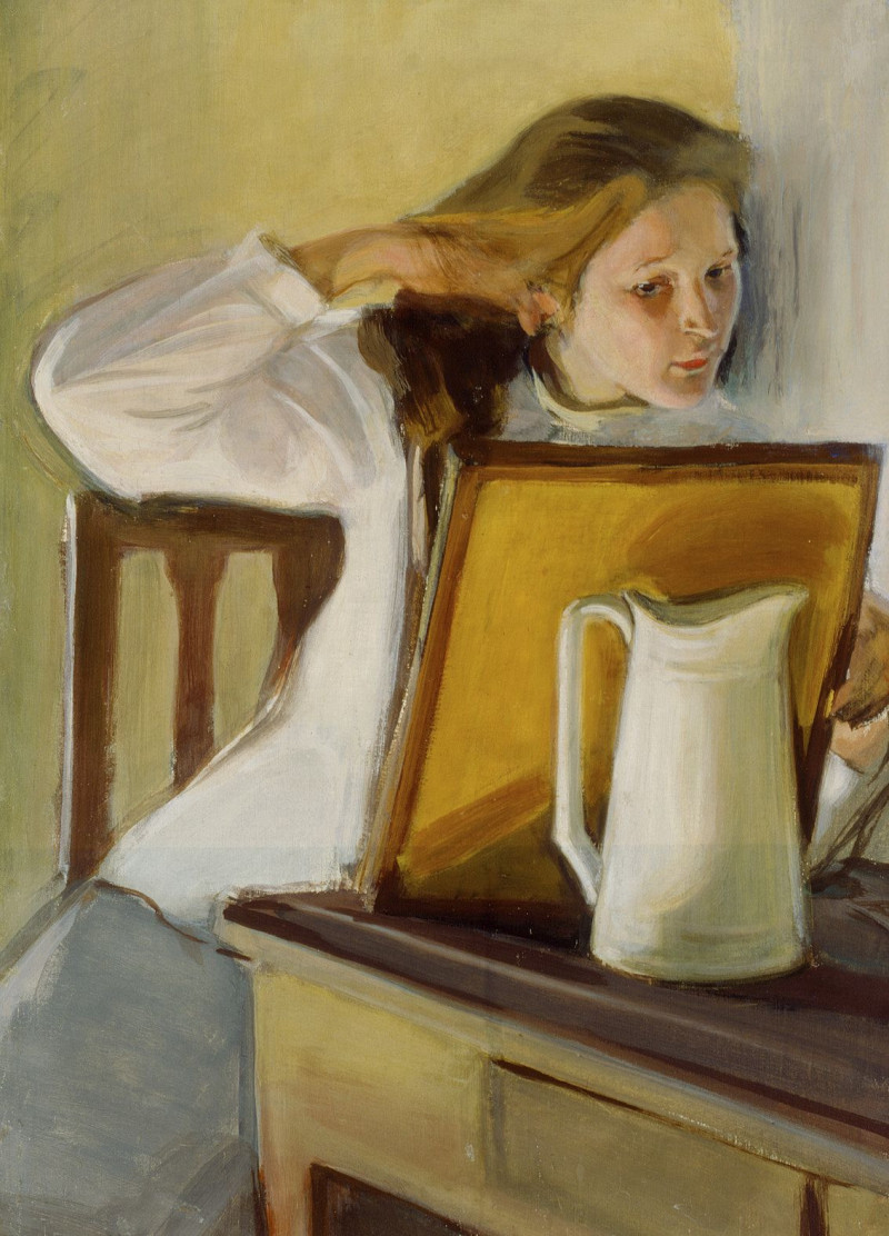 Girl Straightening Her Hair, 1902, reproduction of painting by Magnus Enckell. ALL GICLEE PRINTS