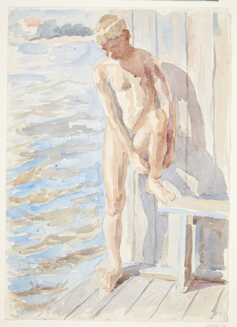 Boy After The Bath reproduction of painting by Peter Hansen. ALL GICLEE PRINTS