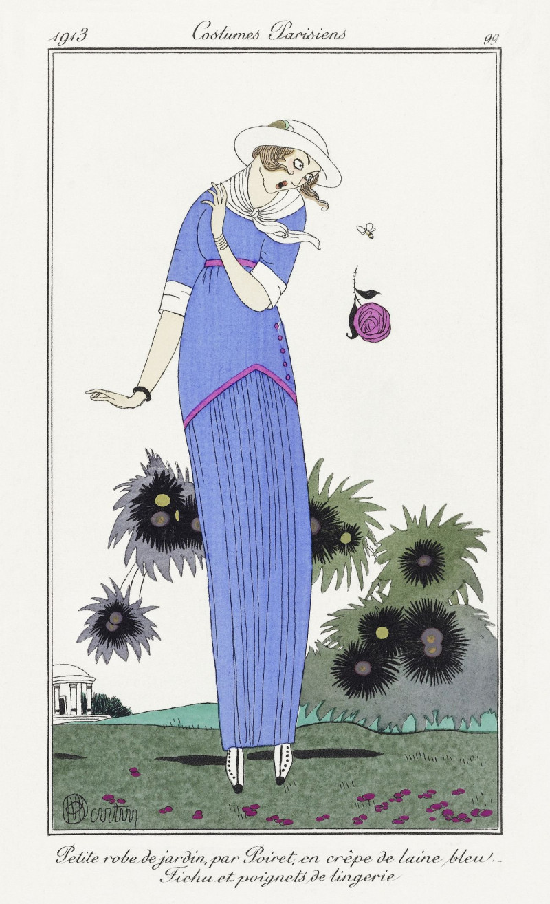 Petite Robe De Jardin reproduction of painting by Charles Martin. Art Deco