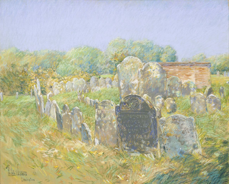 Colonial Graveyard At Lexington reproduction of painting by Frederick Childe Hassam. ALL GICLEE PRINTS