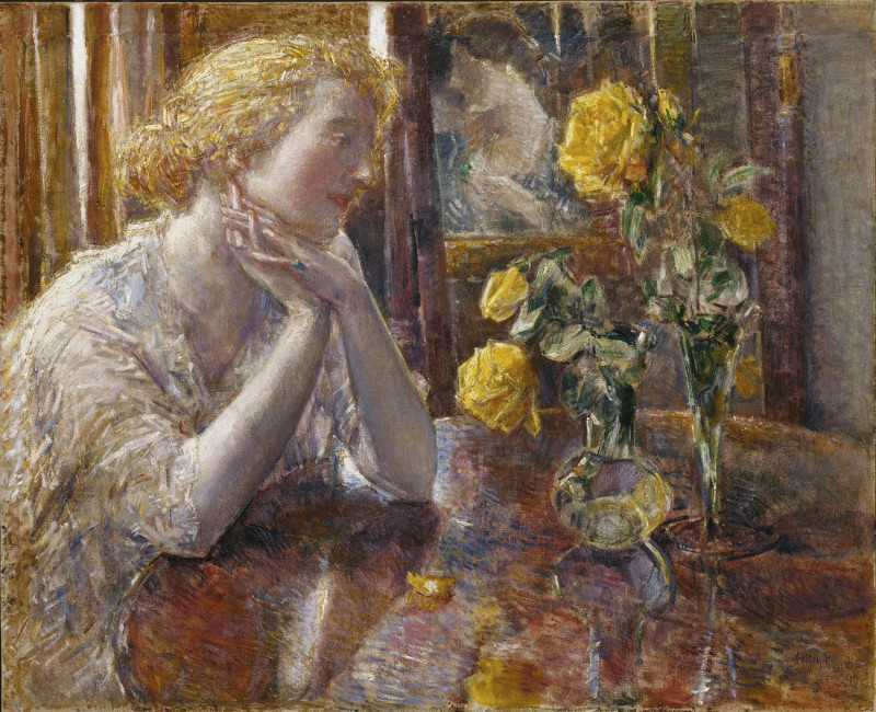 Maréchal Niel Roses reproduction of painting by Frederick Childe Hassam. ALL GICLEE PRINTS