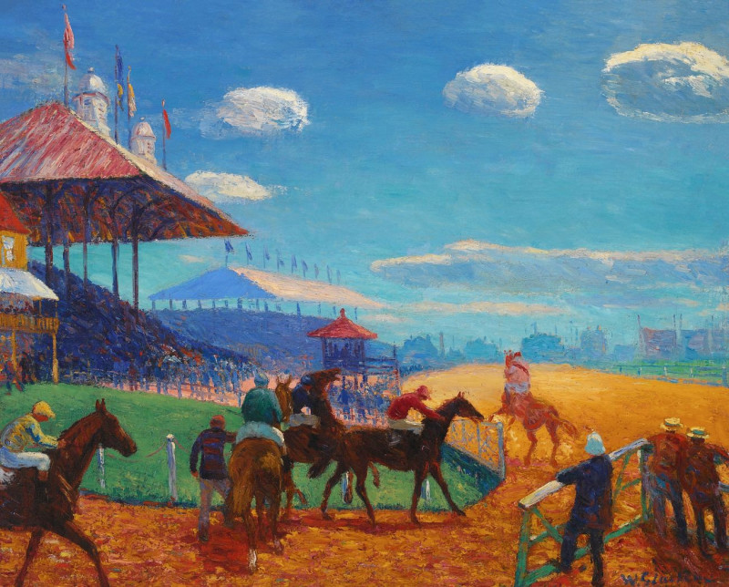 Race Track reproduction of painting by William James Glackens. ALL GICLEE PRINTS