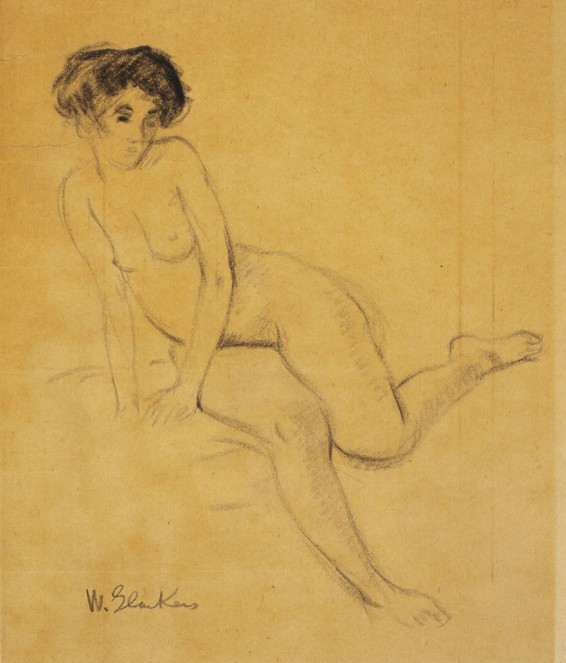 Nude reproduction of painting by William James Glackens. Nude