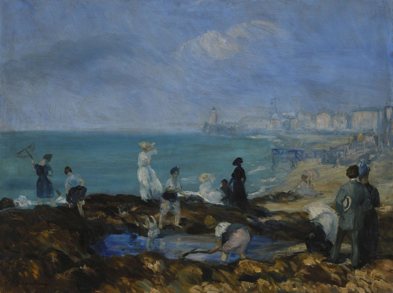 William James Glackens reprodukcija Beach At Dieppe, VISOS REPRODUKCIJOS , paveikslai, reprodukcijos internetu