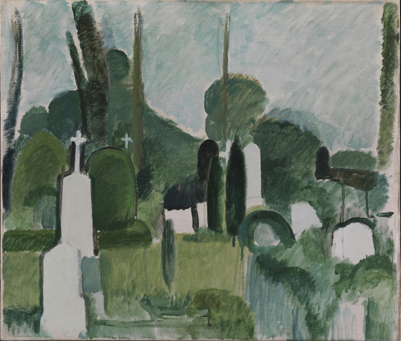 The Cemetery In Svanninge reproduction of painting by Harald Giersing. ALL GICLEE PRINTS